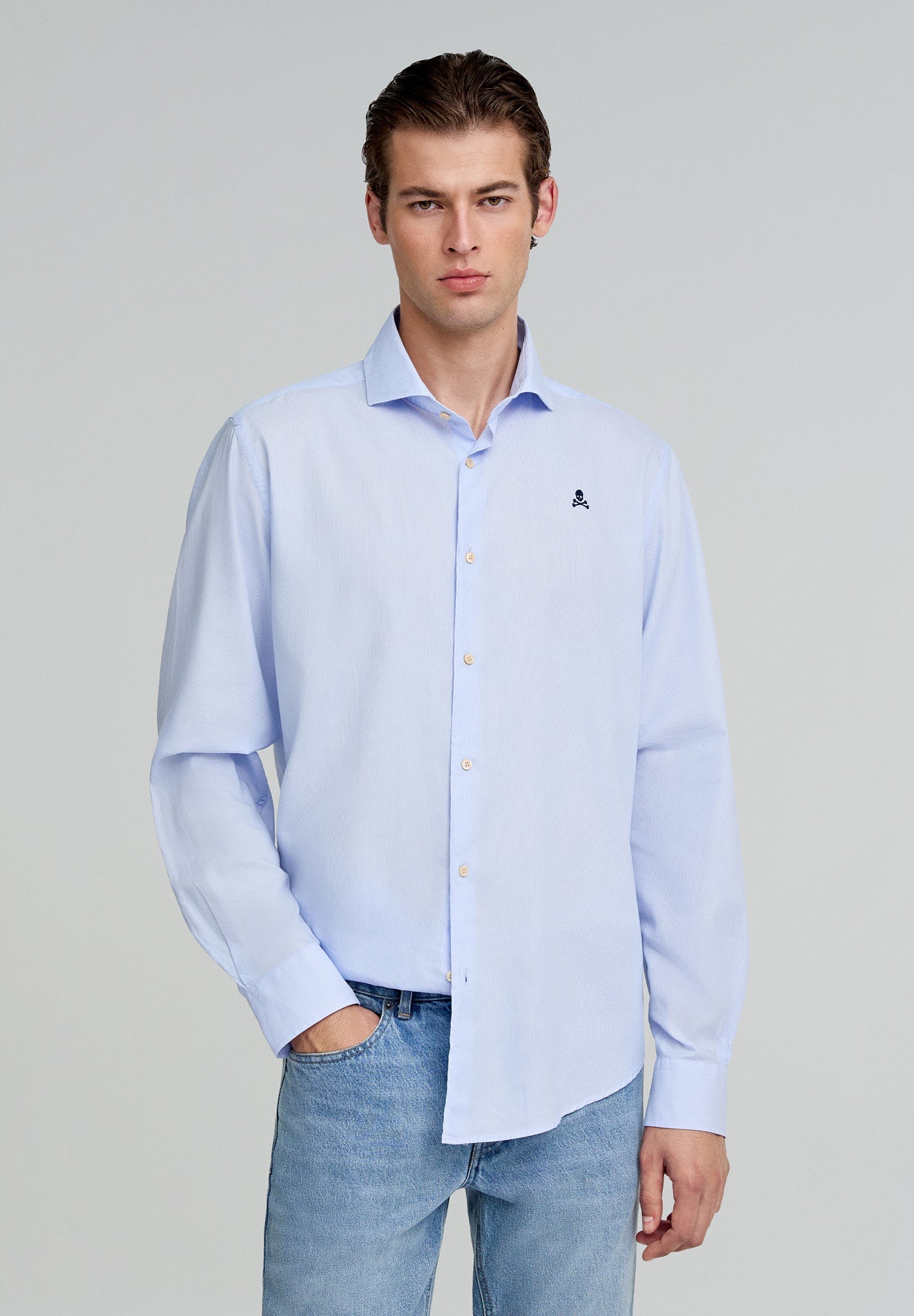 CAMISA VESTIR RAYAS CALAVERA CONTRASTE