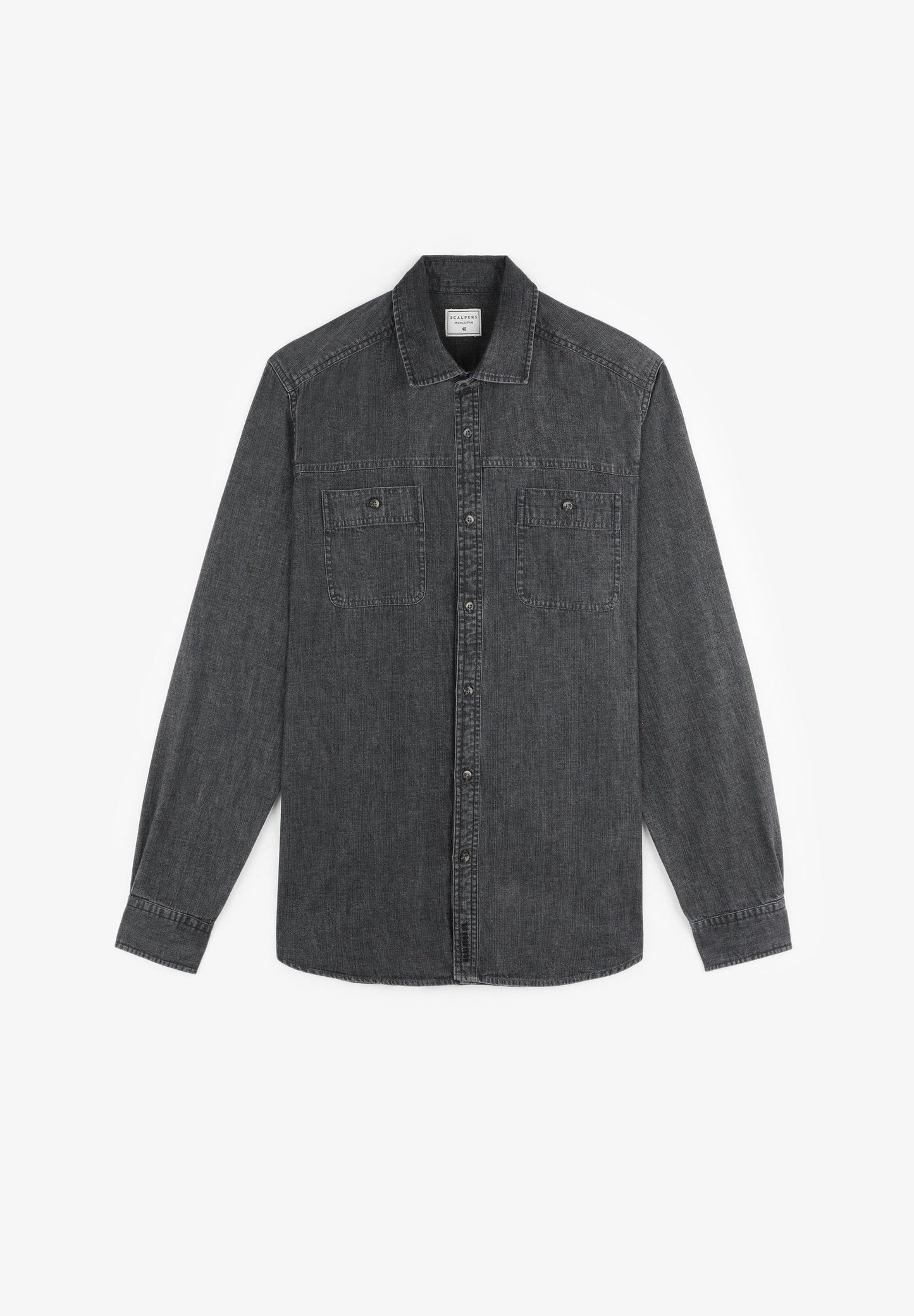 CAMISA DENIM BOLSILLOS CON BOTÓN