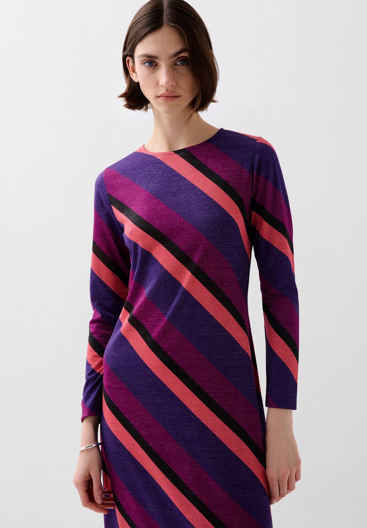 VESTIDO RAYAS LUREX