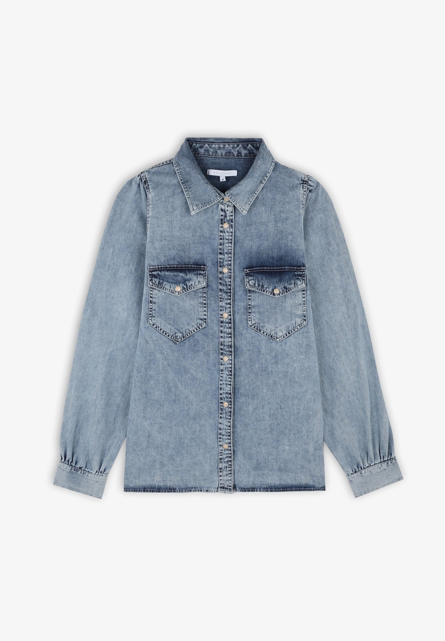 CAMISA DENIM LAVADA BOLSILLOS