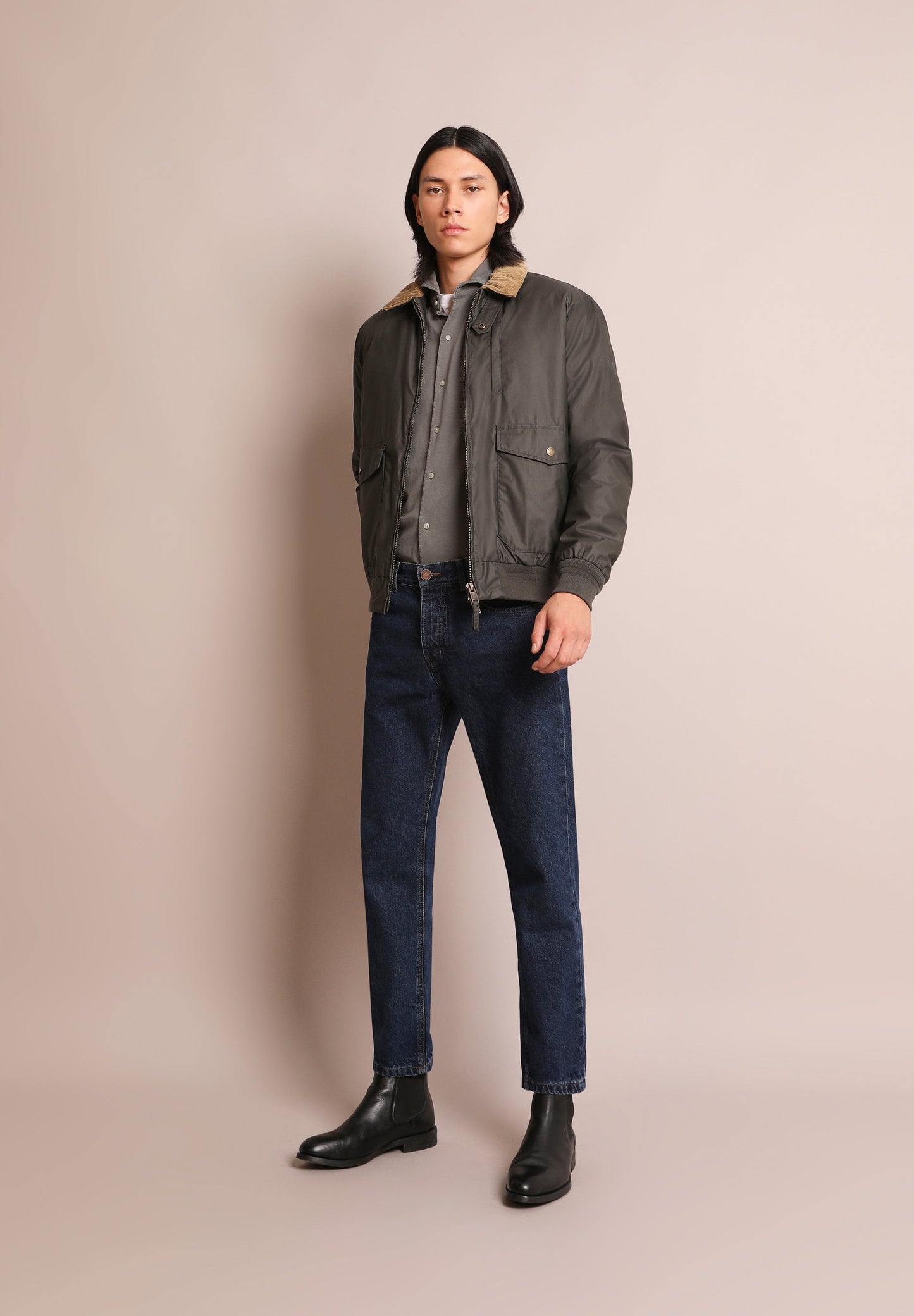 CHAQUETA BOMBER CUELLO DE PANA