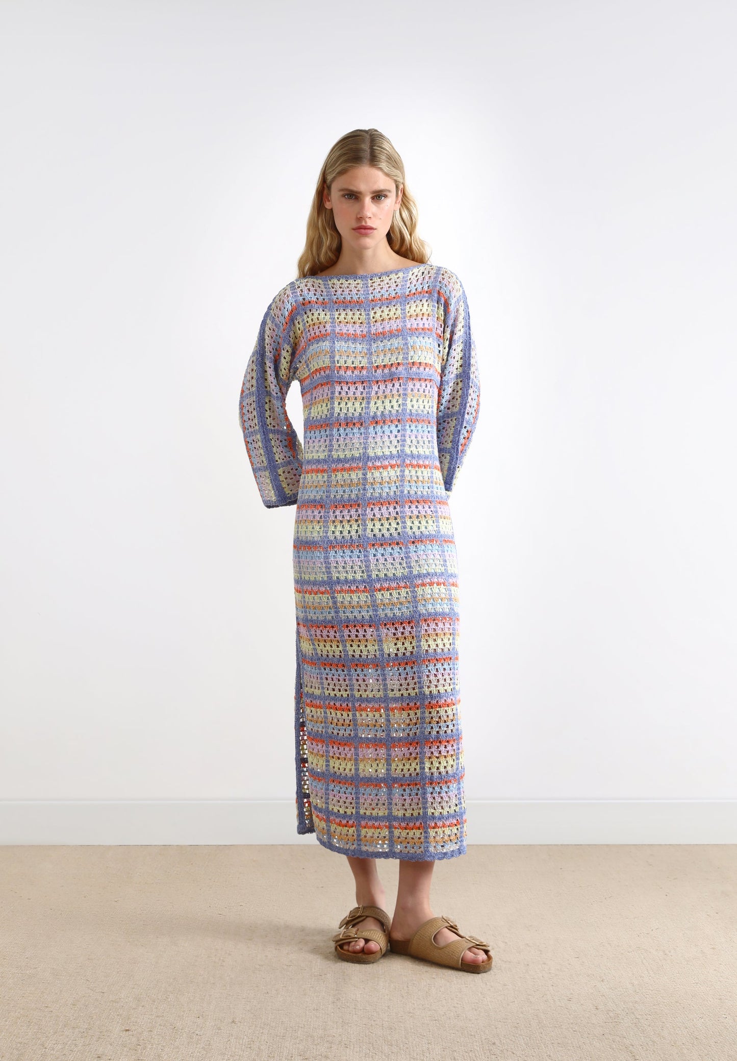 VESTIDO CUADROS CROCHET