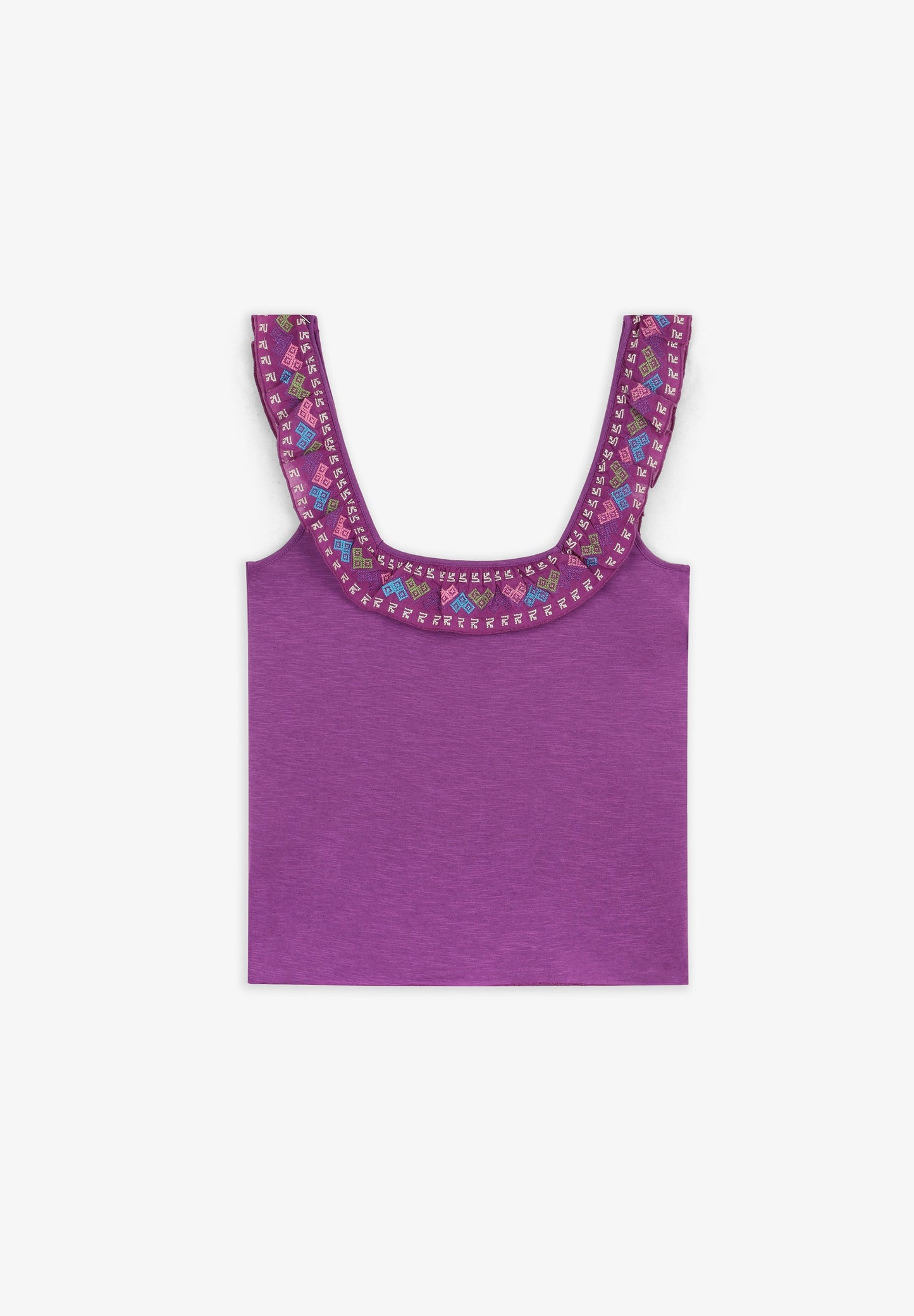 TOP VOLANTE BORDADOS