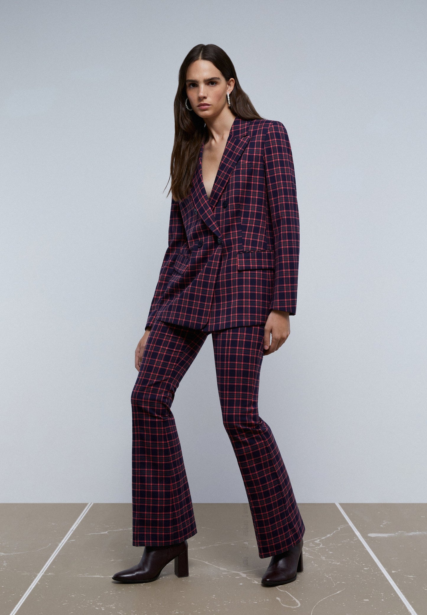 PANTALÓN CUADROS ANKLE FLARE