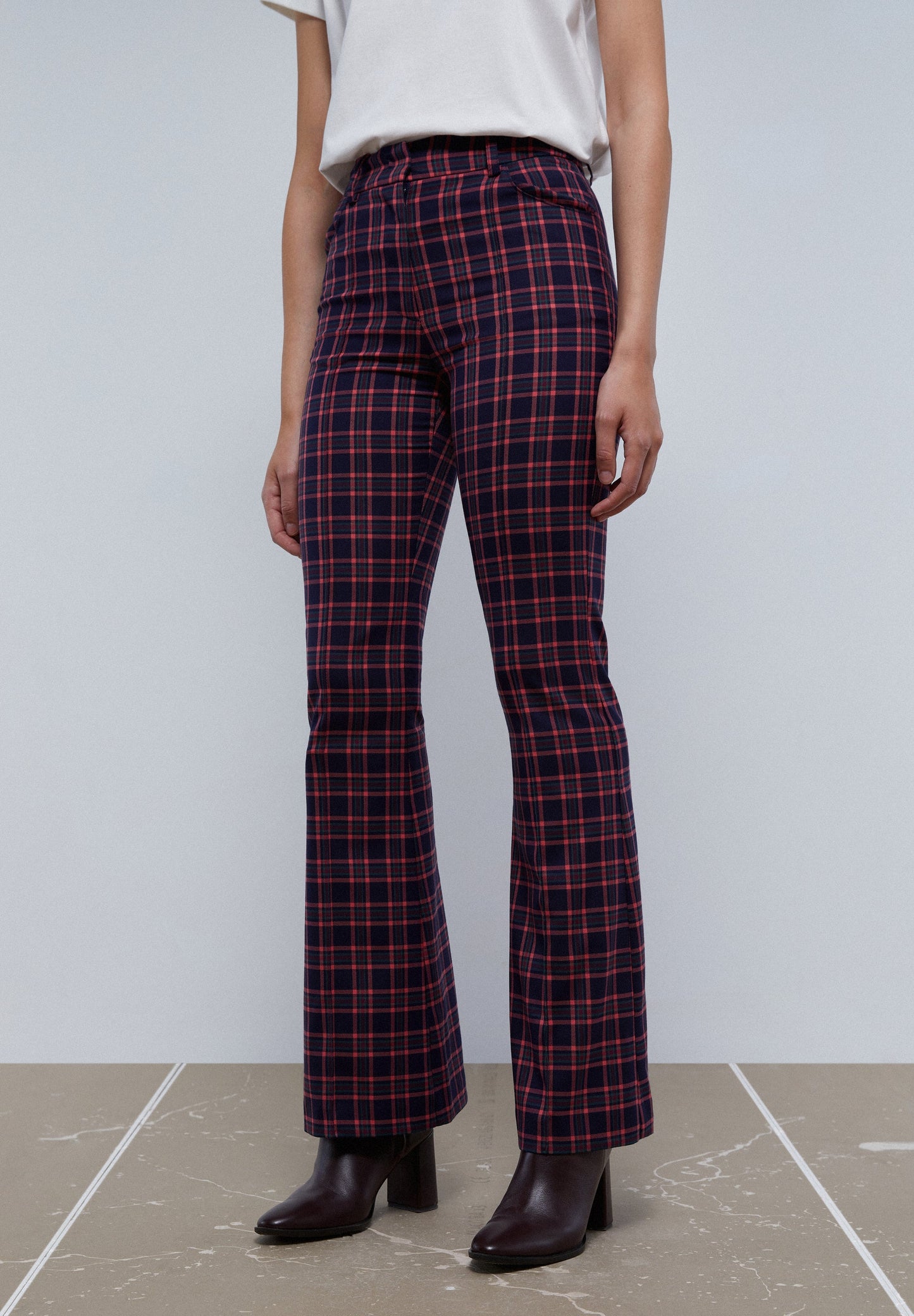 PANTALÓN CUADROS ANKLE FLARE