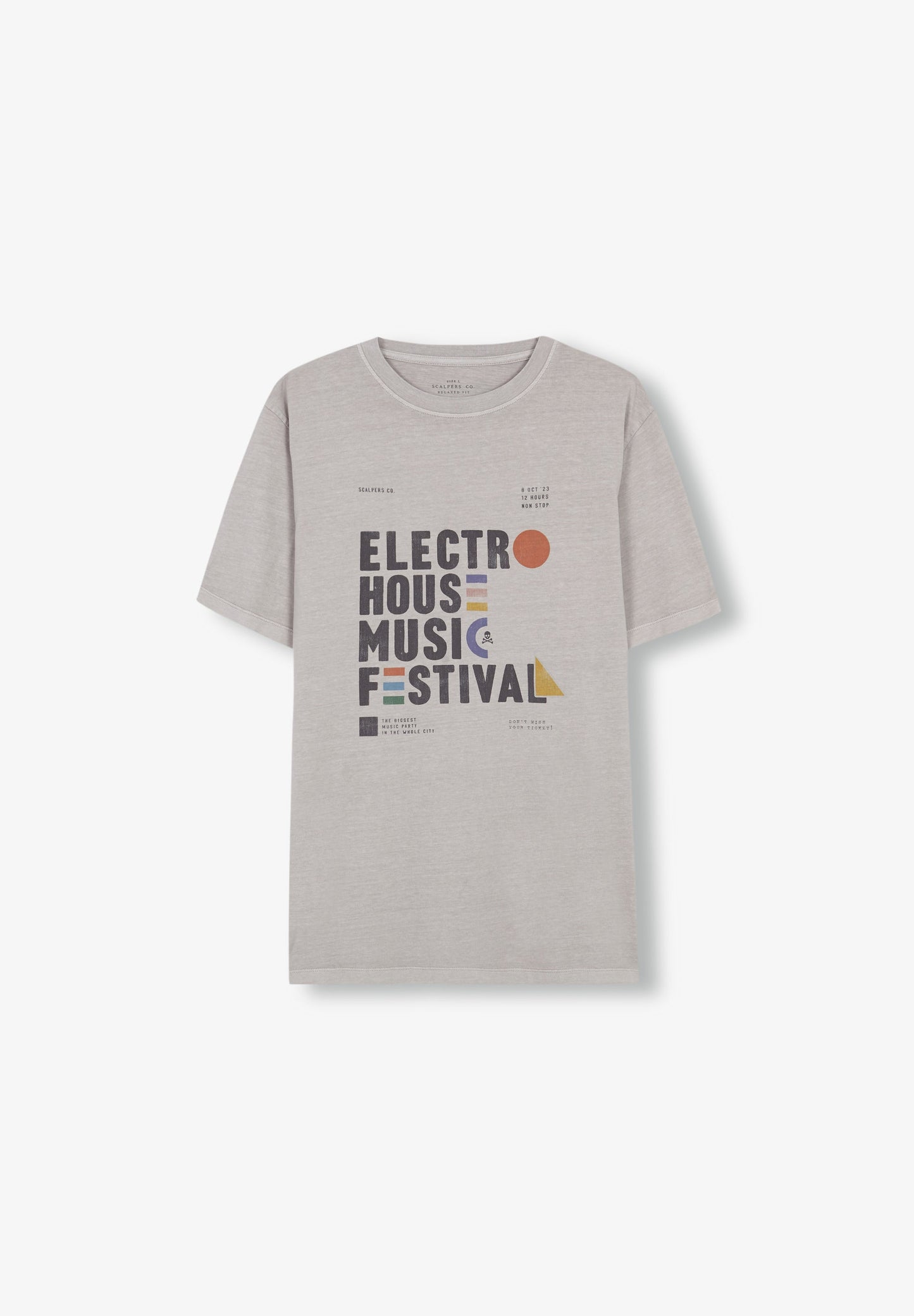 CAMISETA LAVADA PRINT FRONTAL FESTIVAL