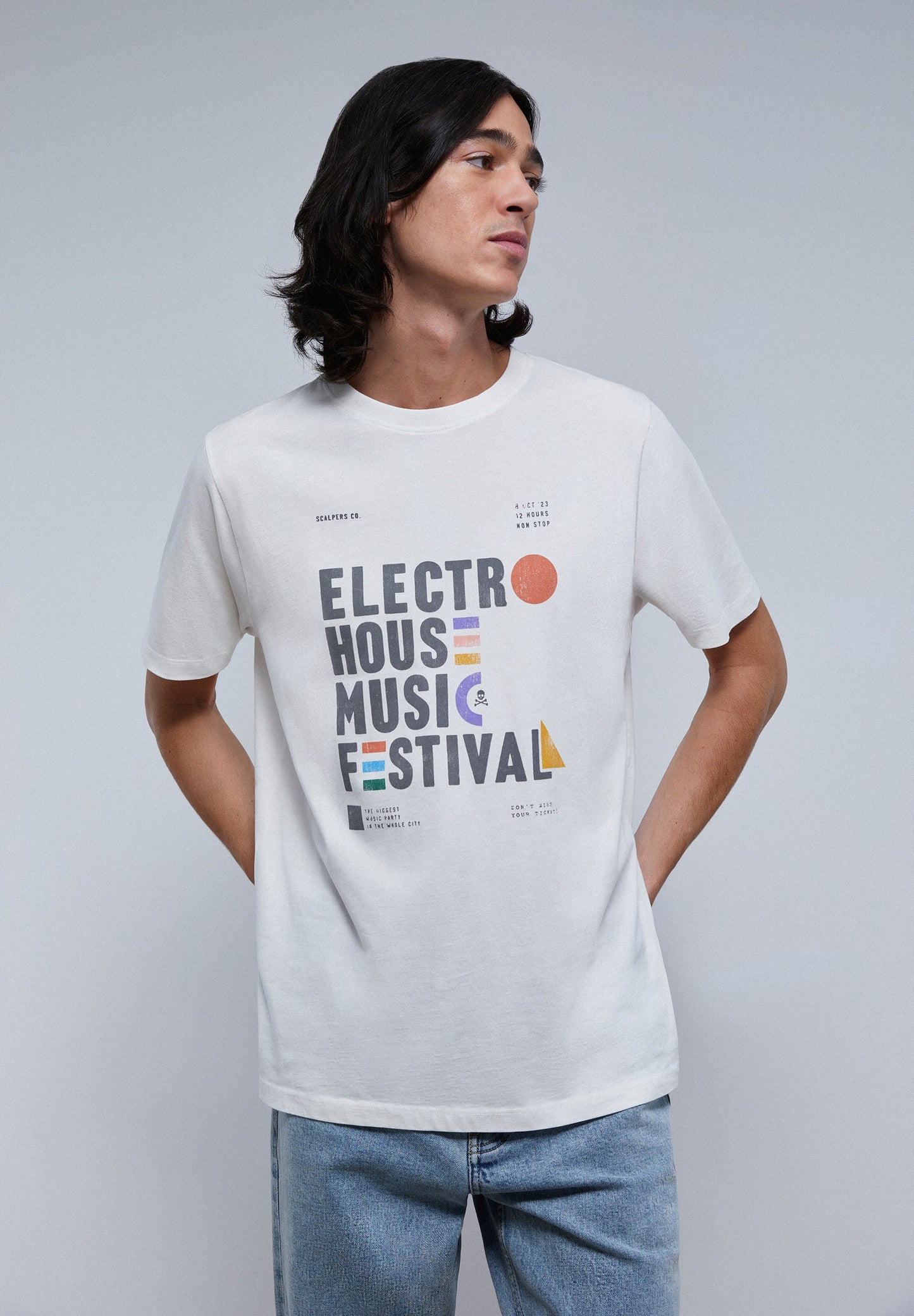 CAMISETA LAVADA PRINT FRONTAL FESTIVAL