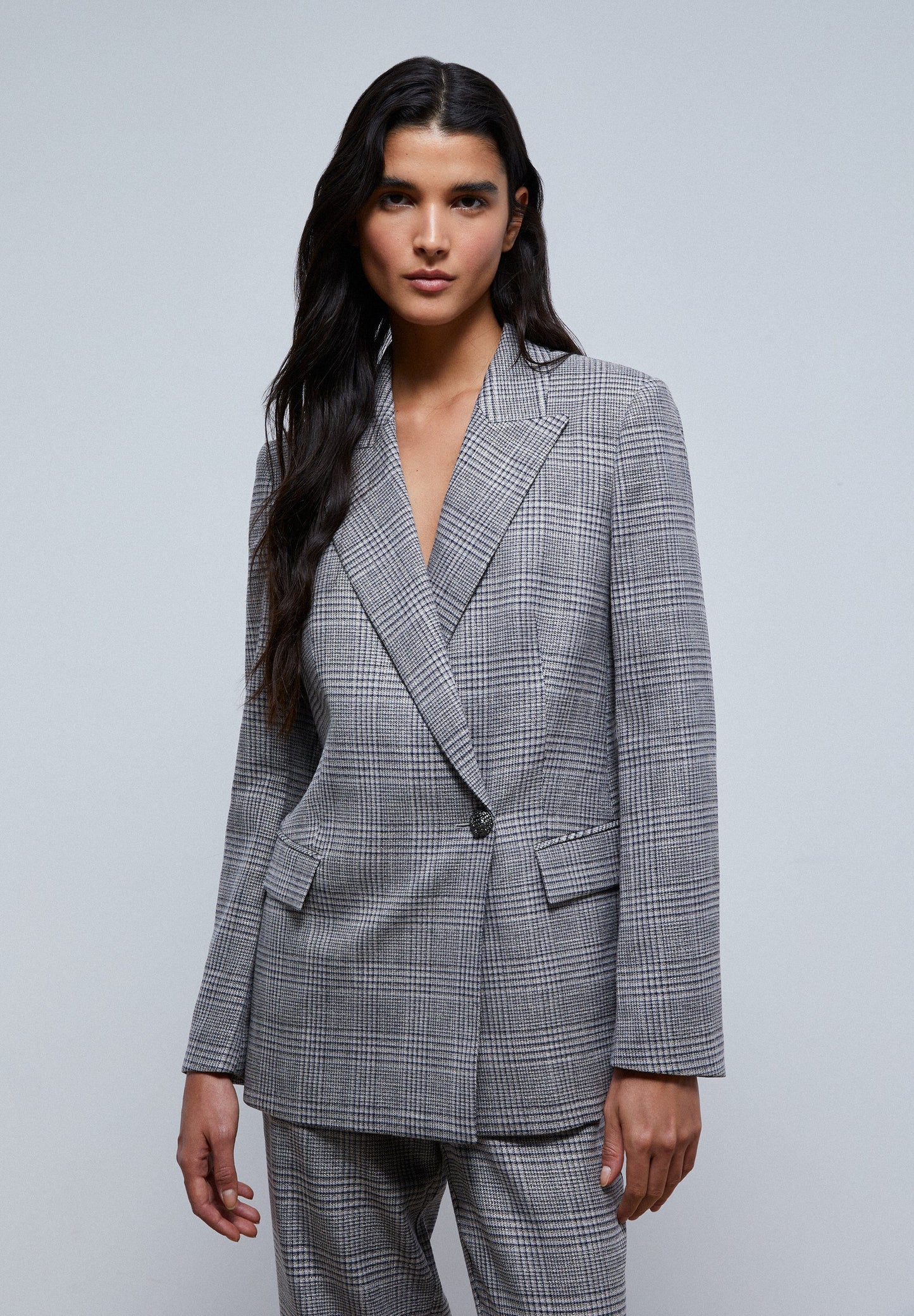 BLAZER CUADROS CRUZADA BOTÓN