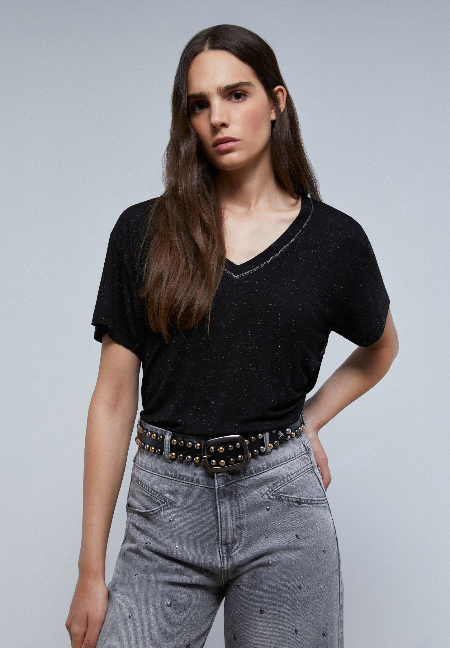 CAMISETA LUREX FRUNCIDO LATERAL