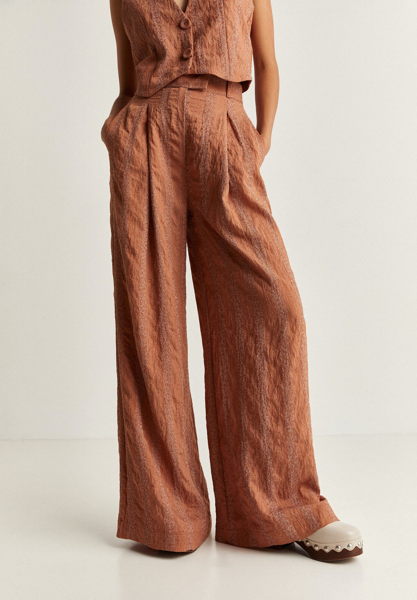 PANTALÓN RAYAS FULL LENGTH PINZAS