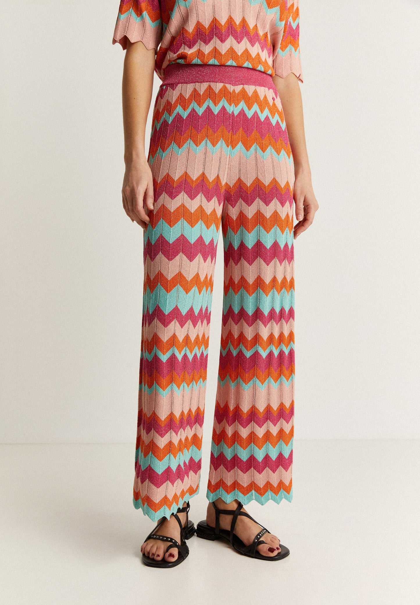 PANTALÓN PUNTO ZIGZAG LUREX