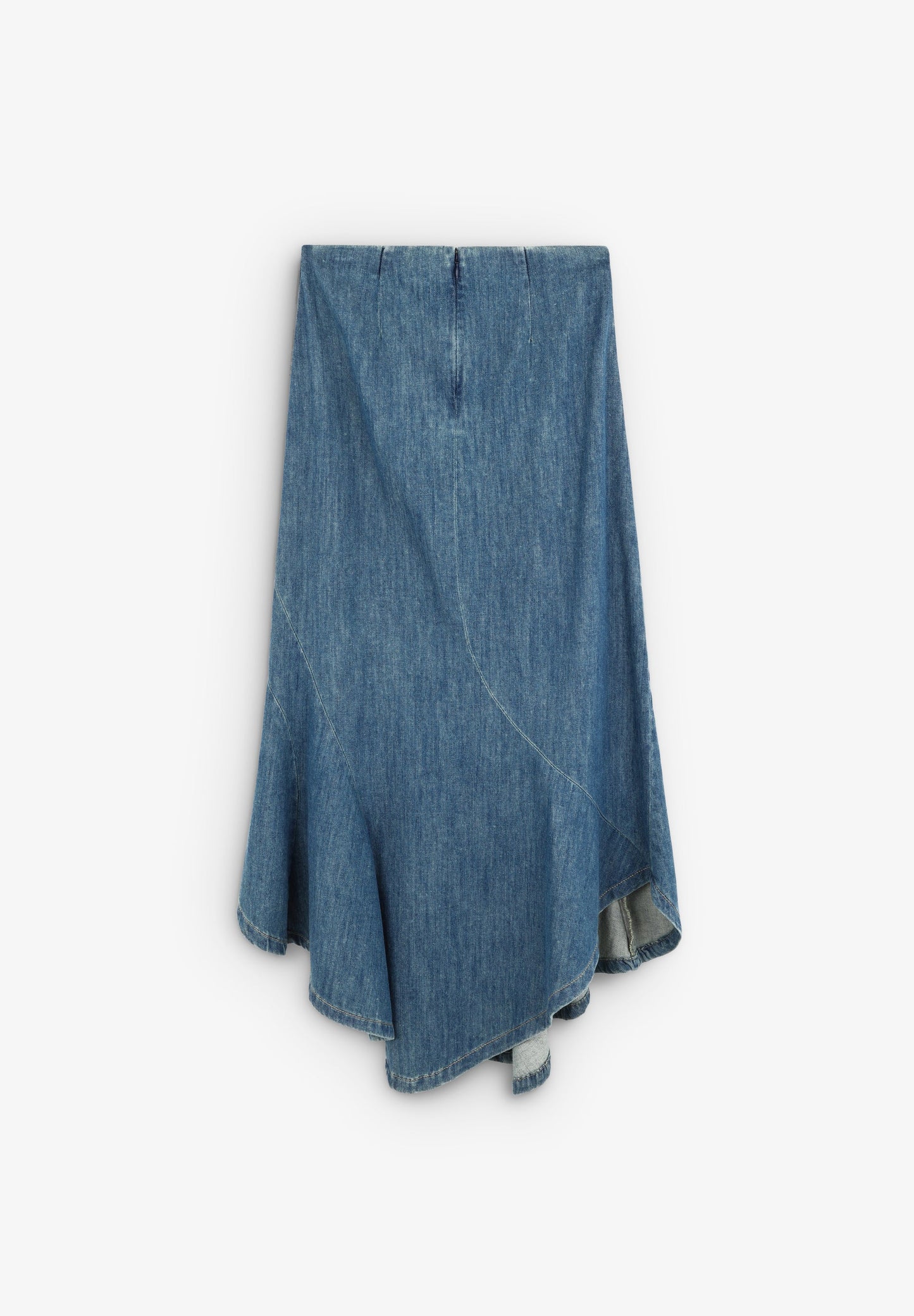 FALDA MIDI DENIM BAJO VUELO