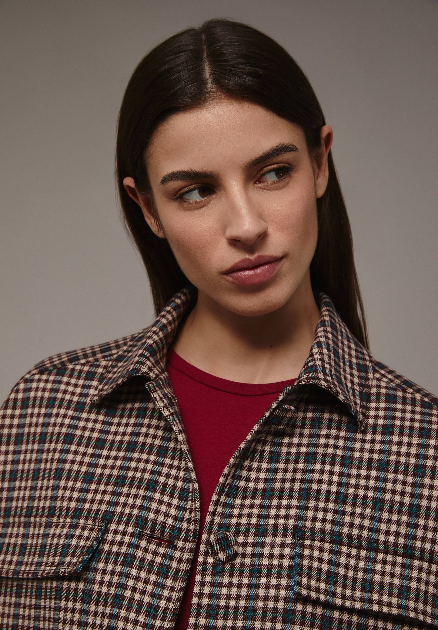 CHAQUETA CUADROS BOLSILLOS