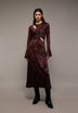 VESTIDO MIDI SATINADO ANIMAL PRINT