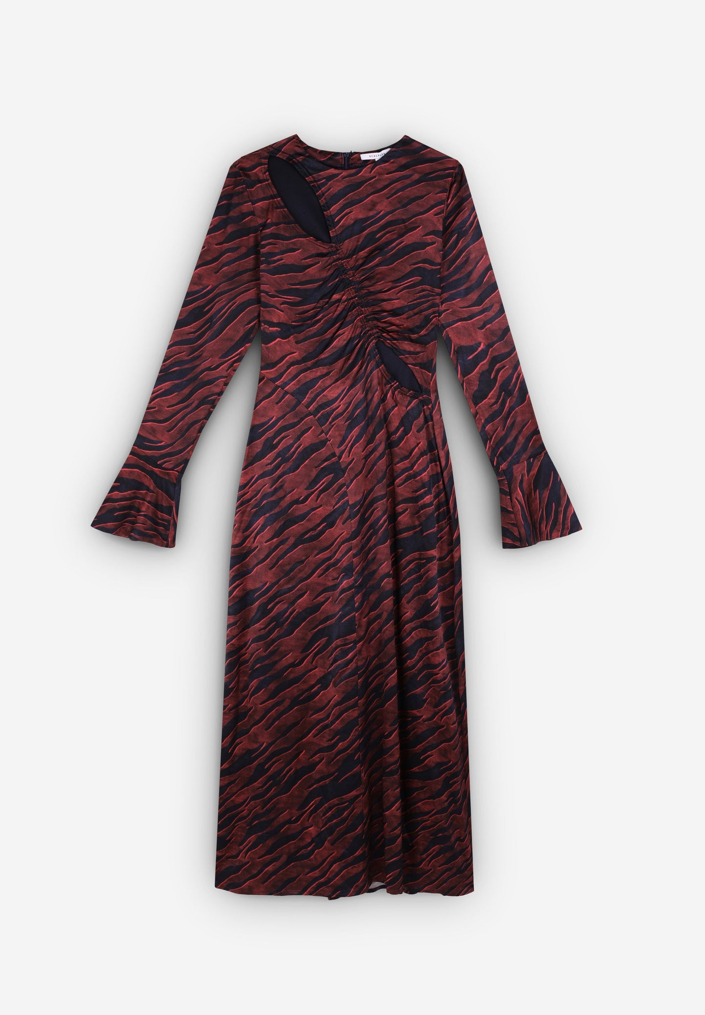 VESTIDO MIDI SATINADO ANIMAL PRINT