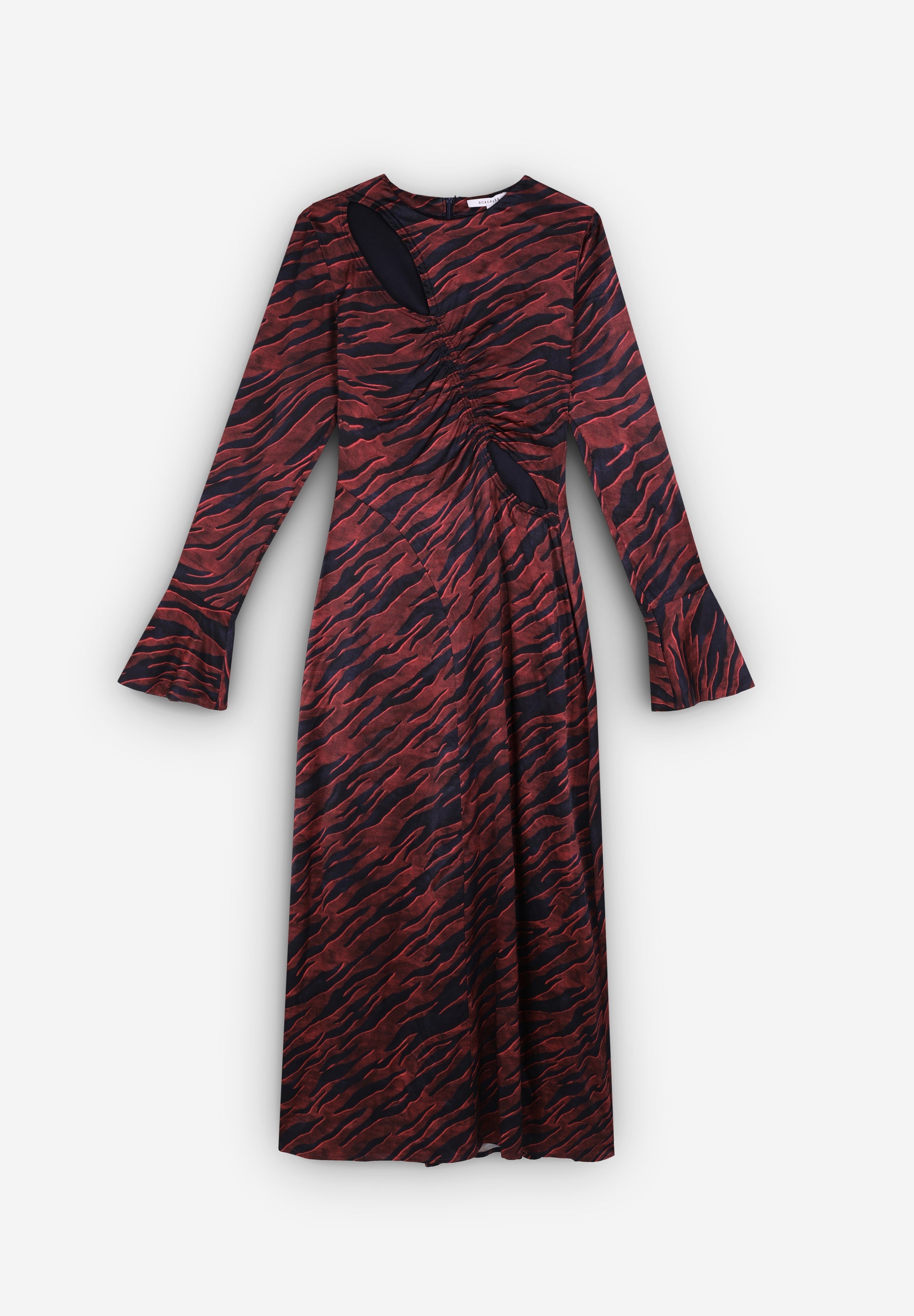 VESTIDO MIDI SATINADO ANIMAL PRINT