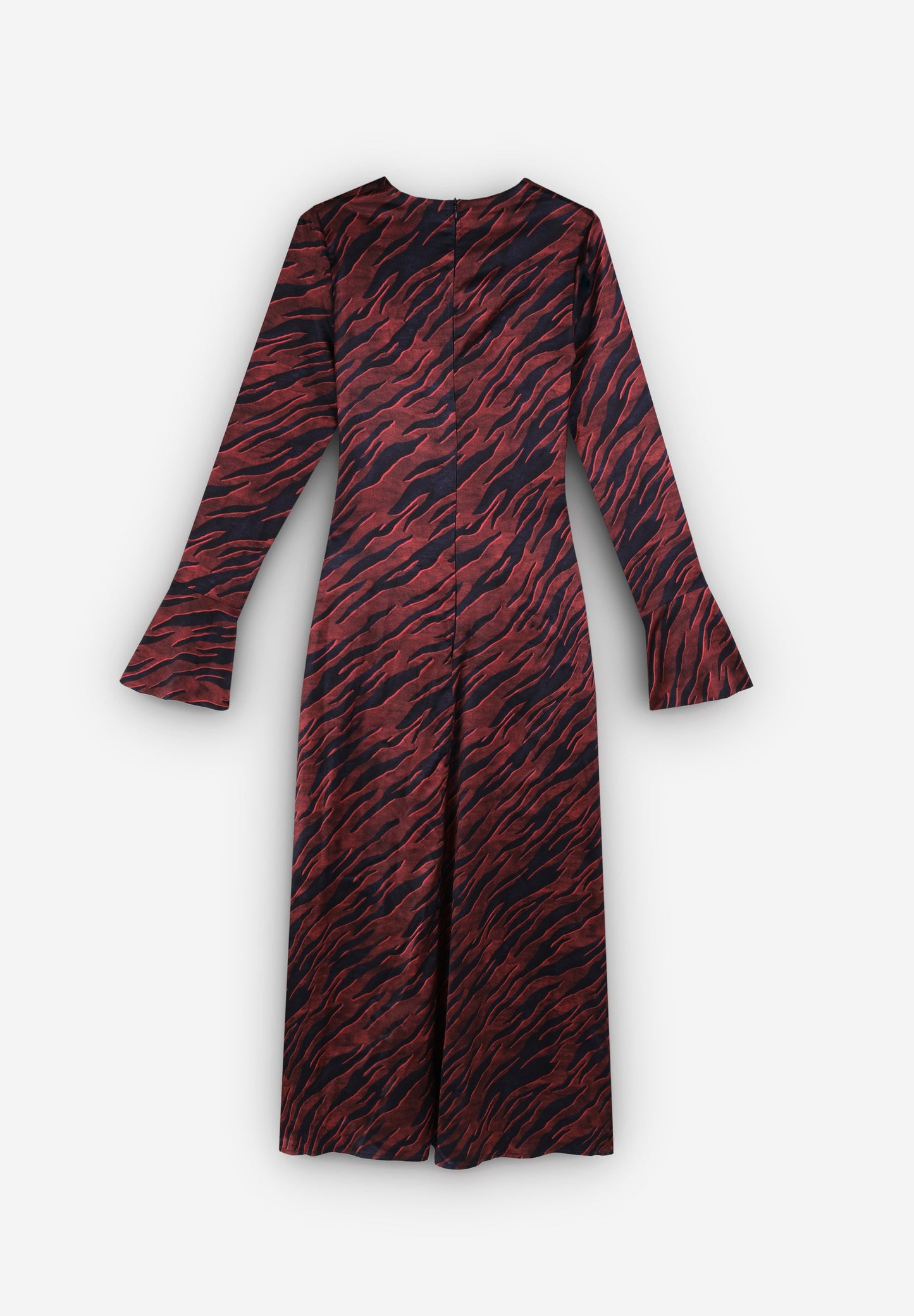 VESTIDO MIDI SATINADO ANIMAL PRINT