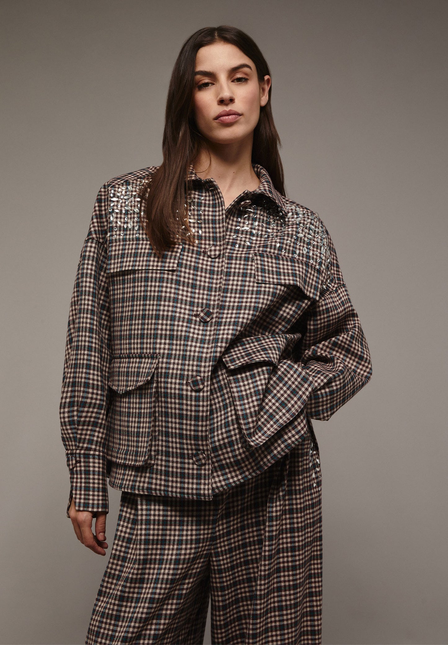 CHAQUETA CUADROS CRISTALES