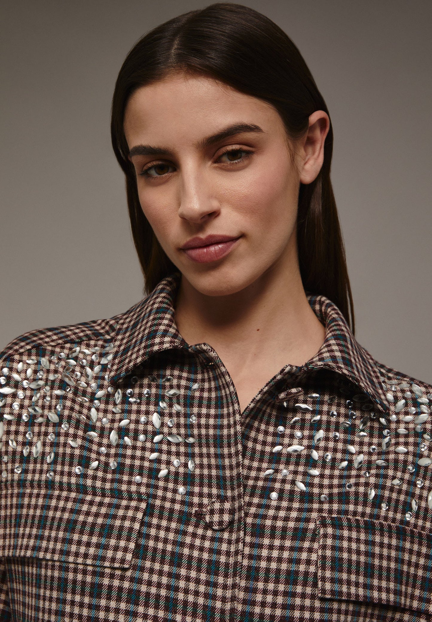 CHAQUETA CUADROS CRISTALES