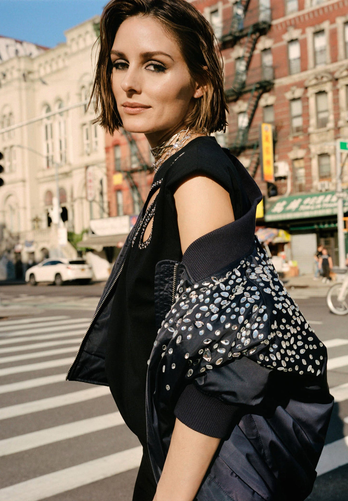 CHAQUETA BOMBER DETALLE CRISTALES