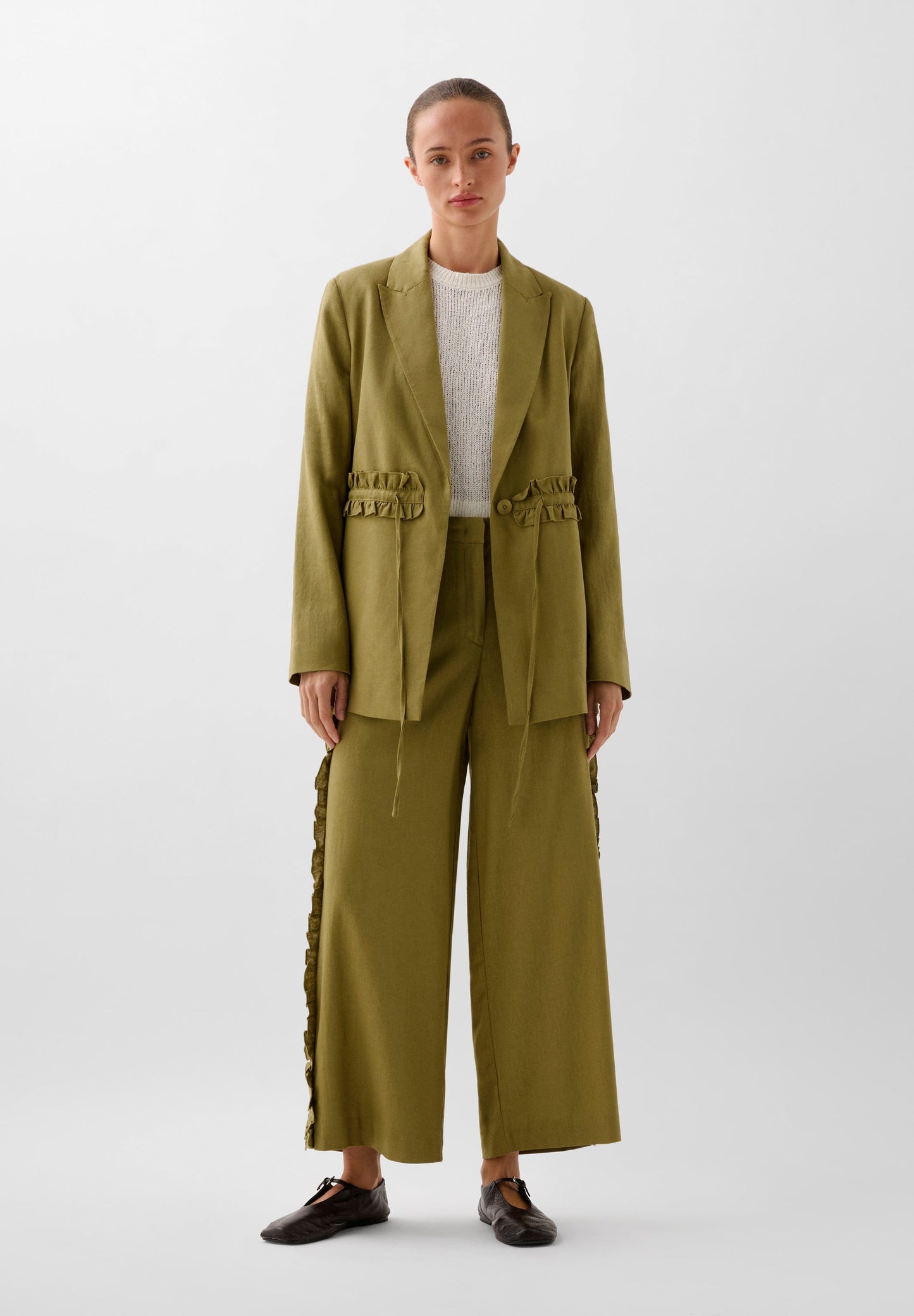 PANTALÓN LINO VOLANTES