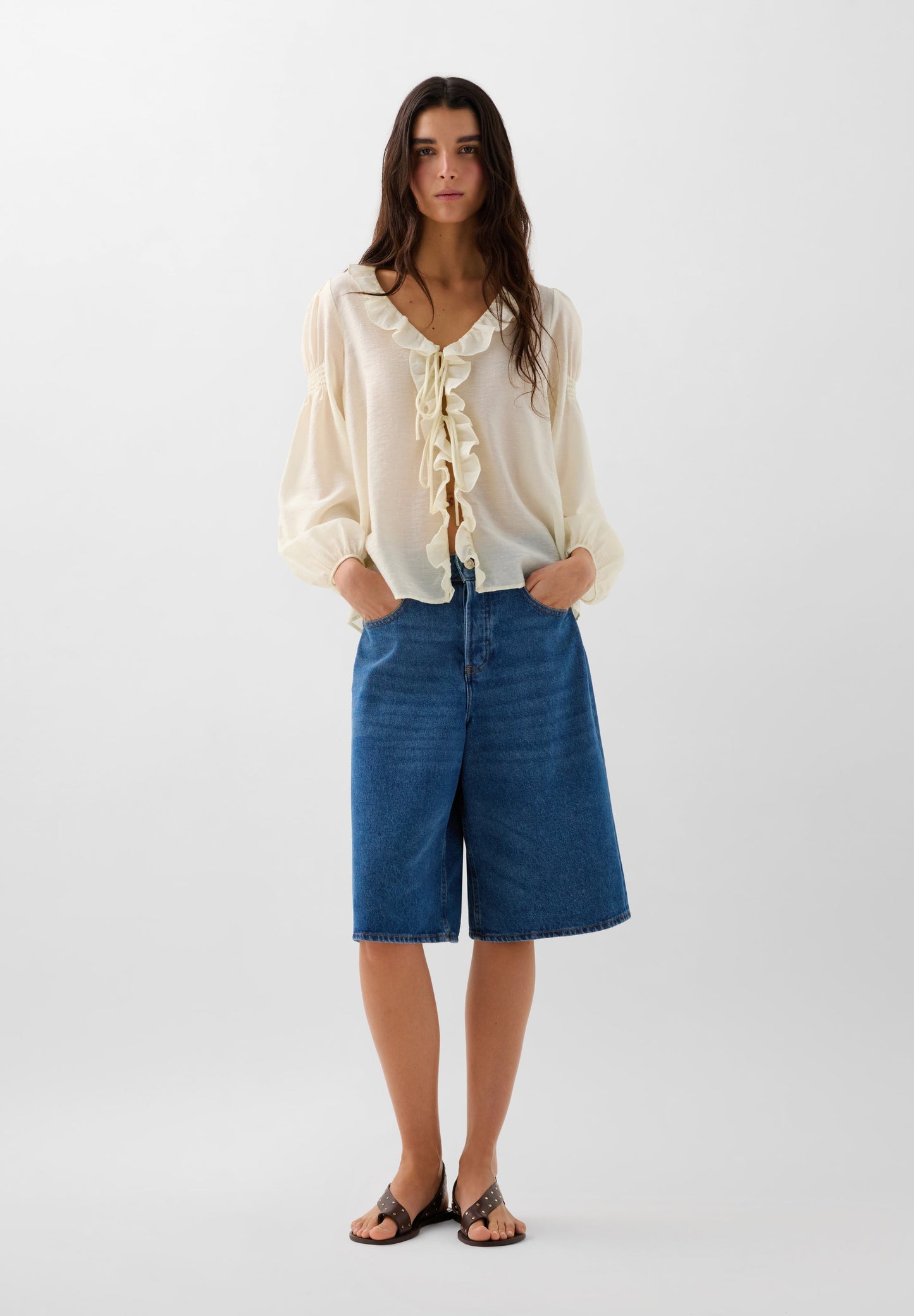 BLUSA VOLANTES  FRUNCES