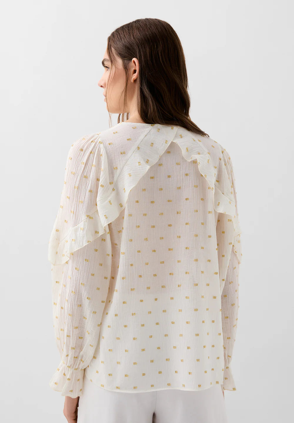 BLUSA VOLANTES DETALLES LÚREX