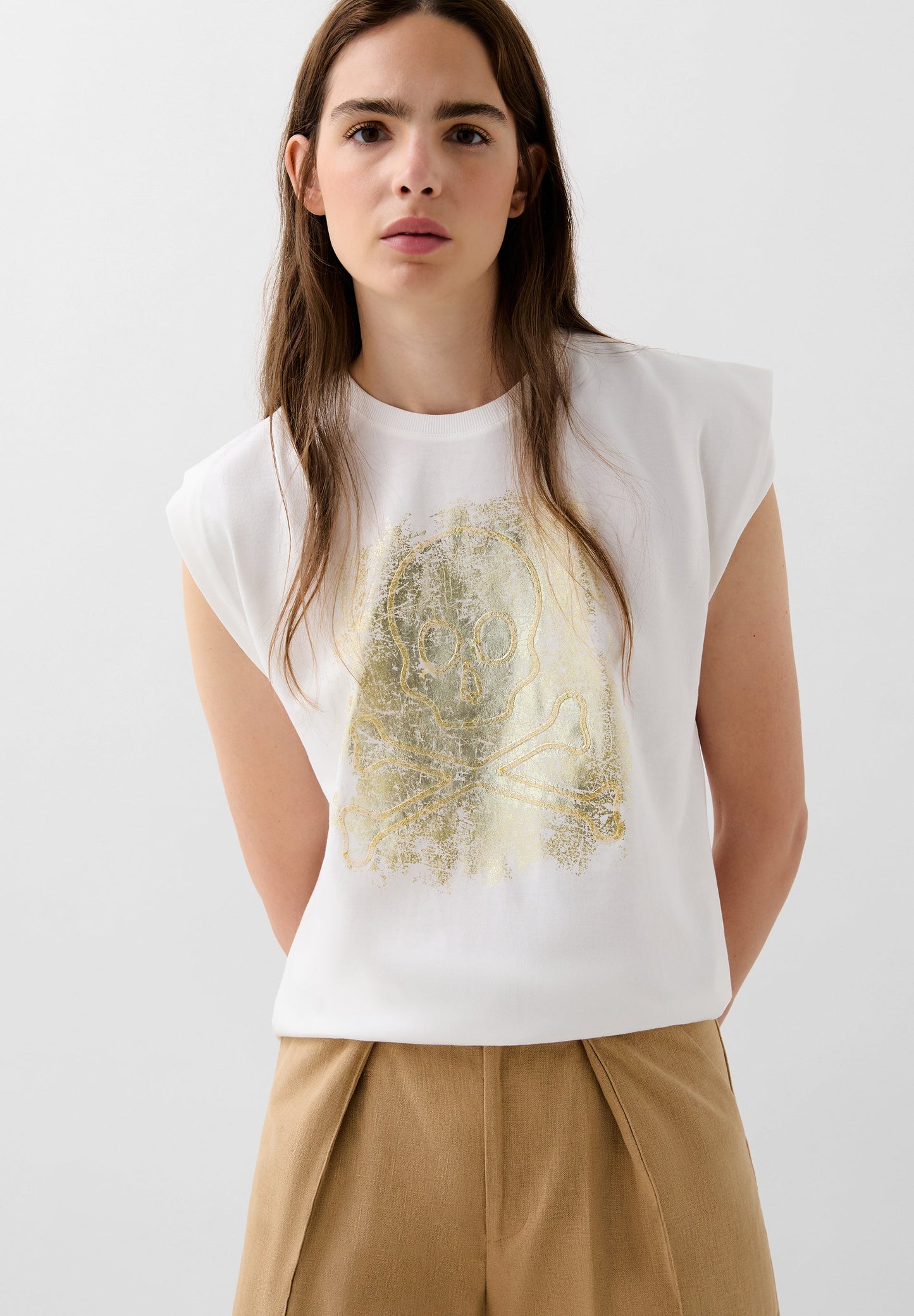 CAMISETA PRINT METALIZADO CALAVERA