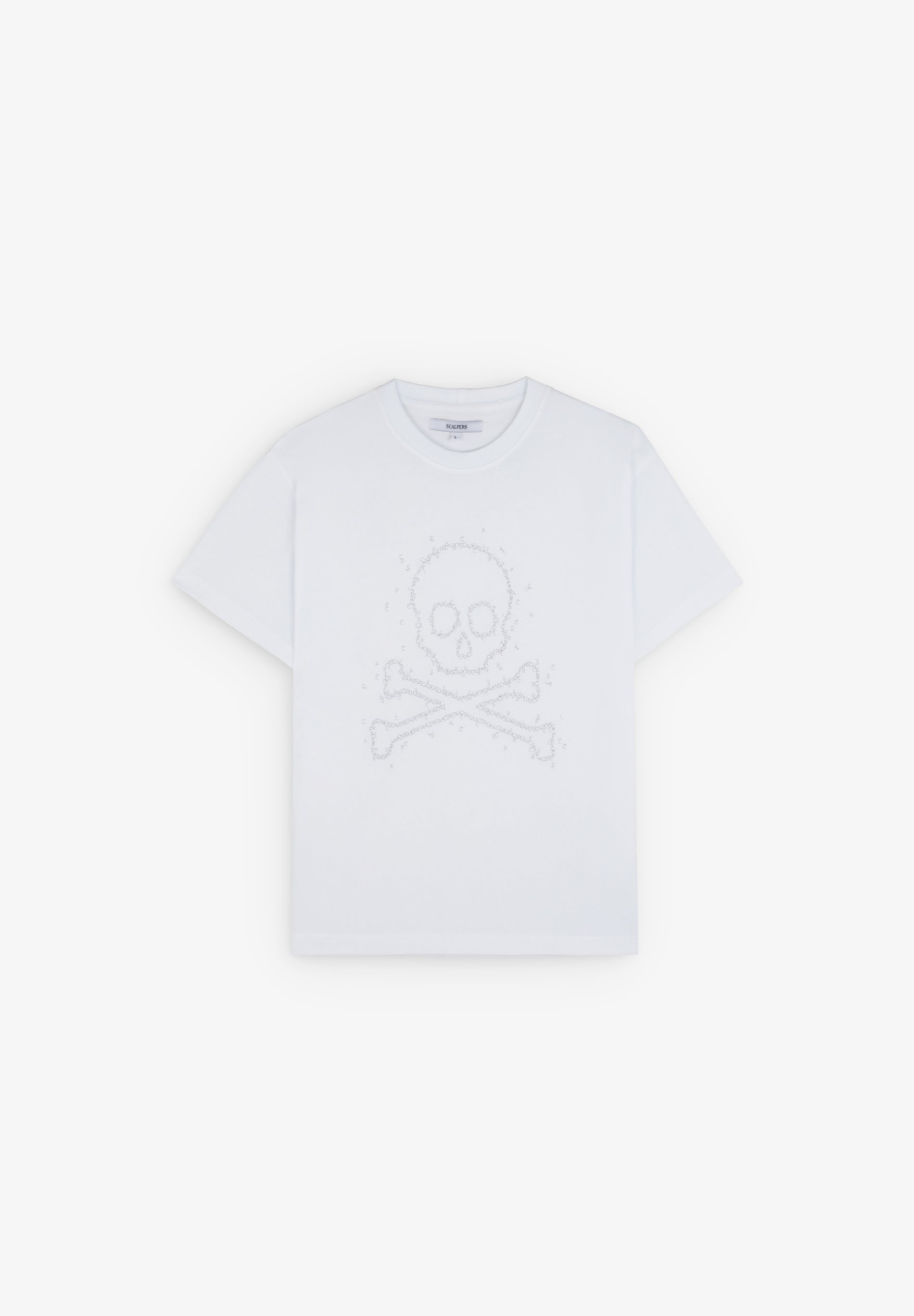 CAMISETA LETRAS CALAVERA