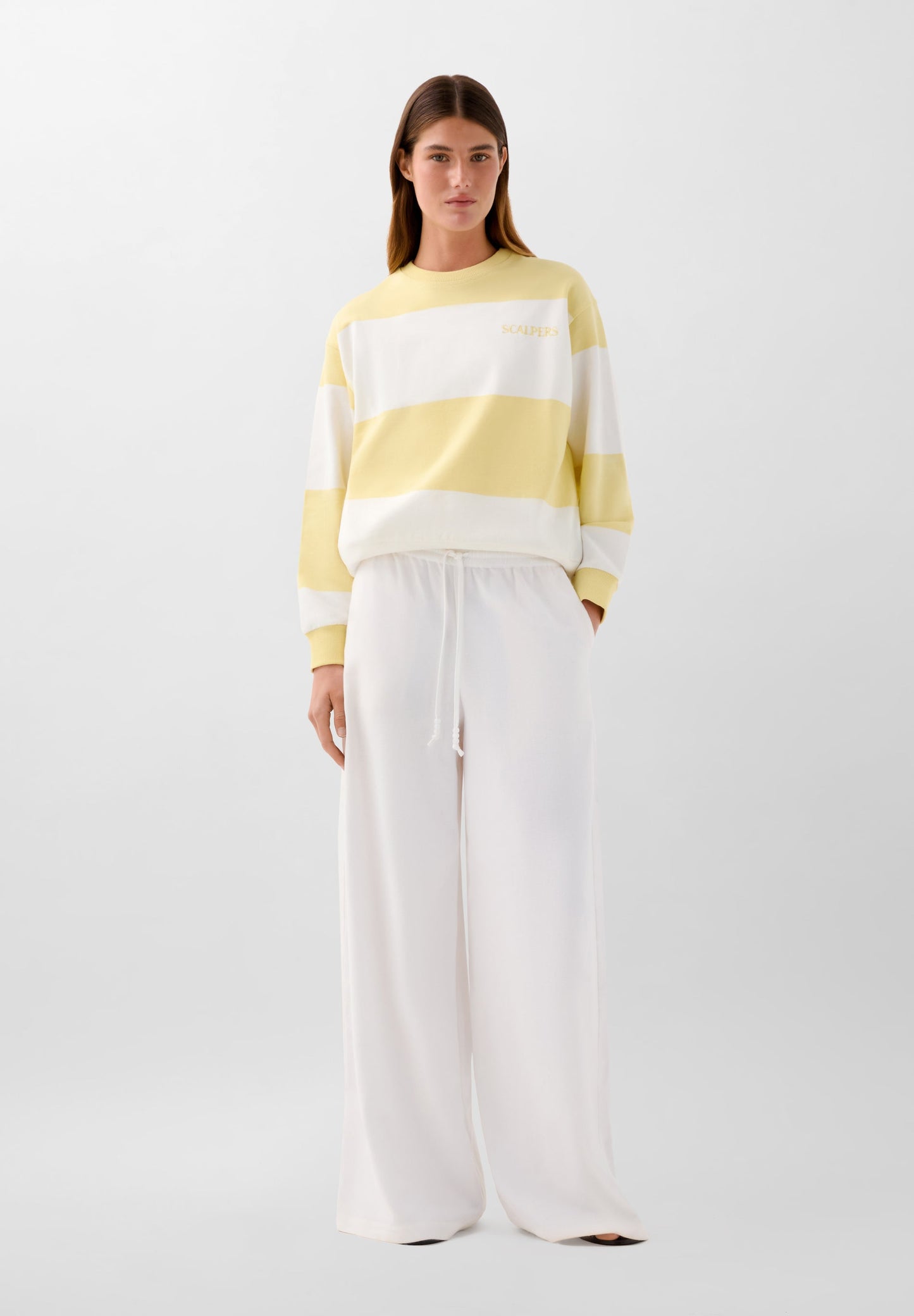 SUDADERA RAYAS LOGO BORDADO