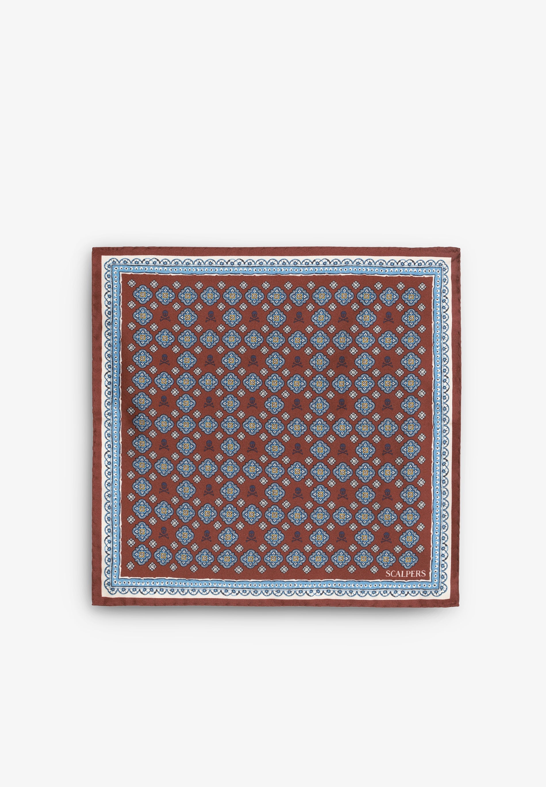 PAÑUELO SEDA ESTAMPADO CALAVERA