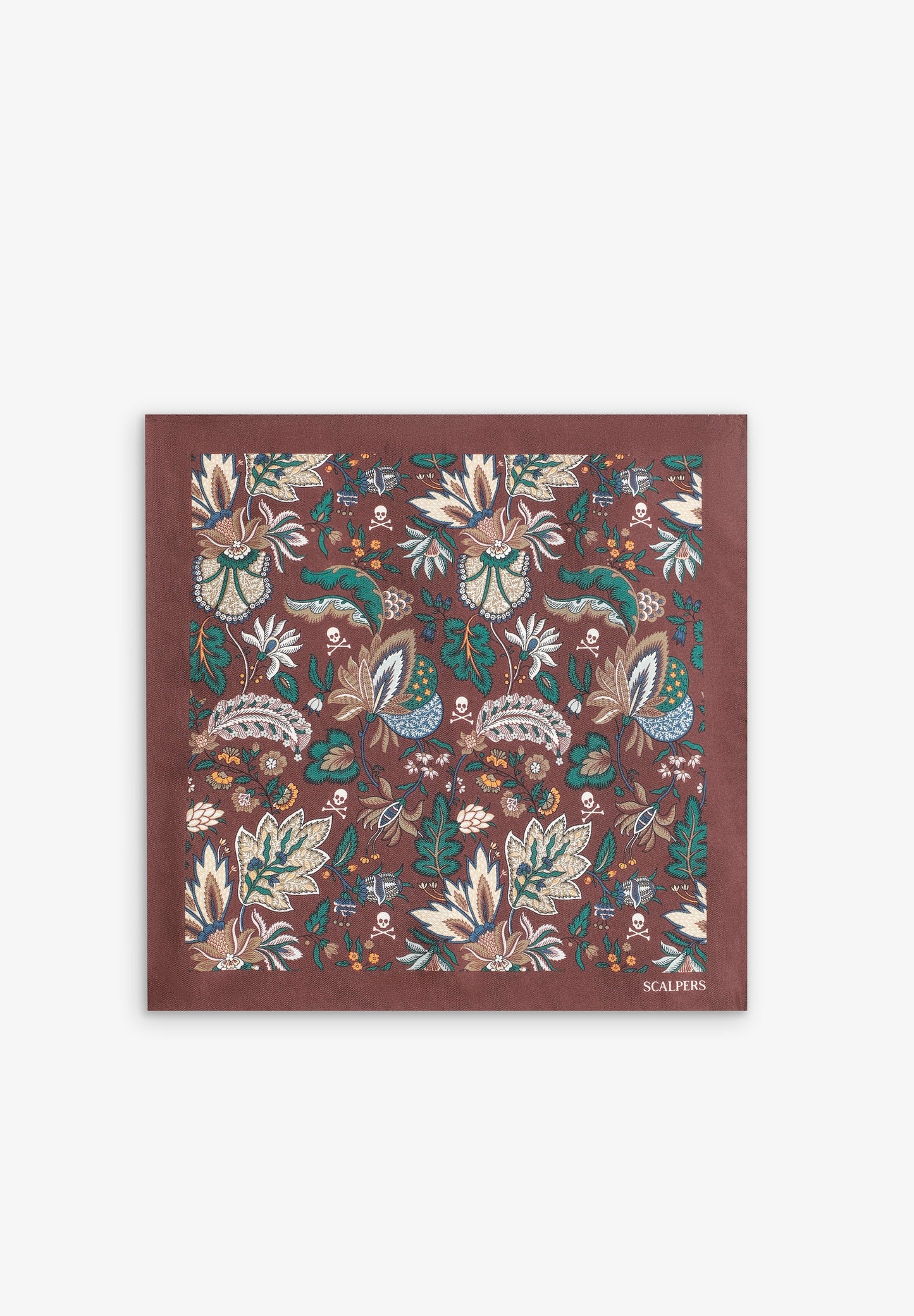 PAÑUELO SEDA ESTAMPADO FLORES