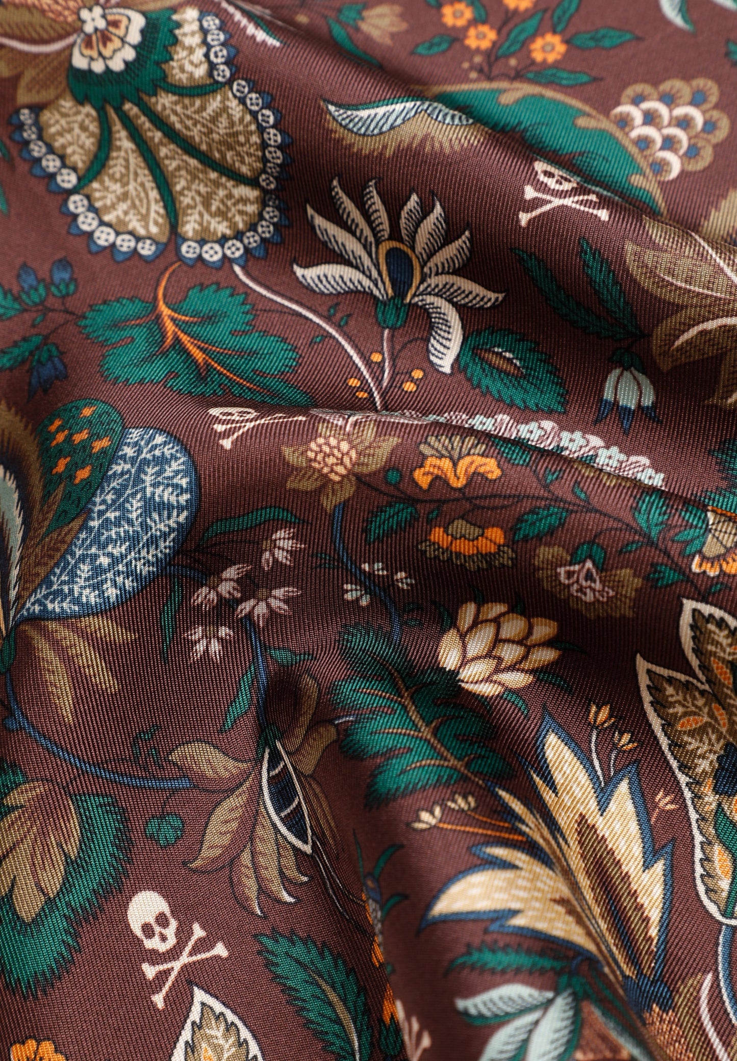 PAÑUELO SEDA ESTAMPADO FLORES