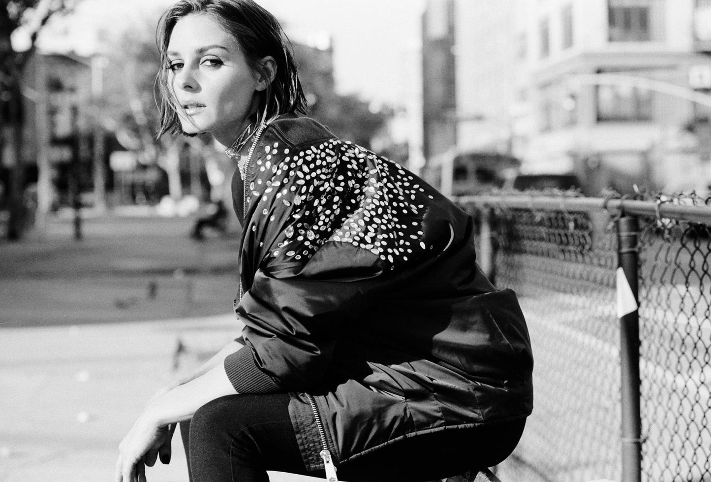 CHAQUETA BOMBER DETALLE CRISTALES
