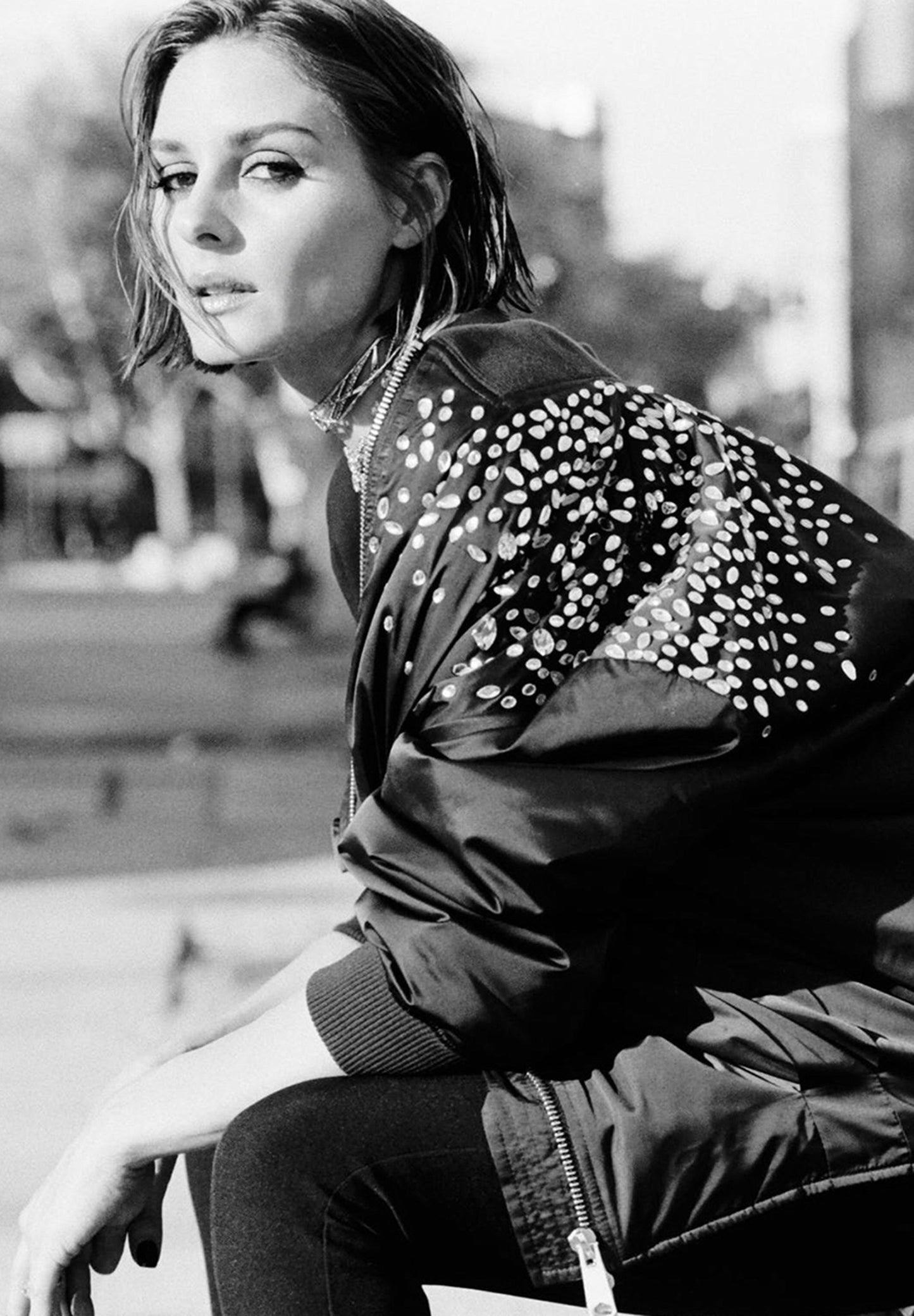 CHAQUETA BOMBER DETALLE CRISTALES