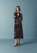 VESTIDO PRINT LUREX ABERTURA ESCOTE