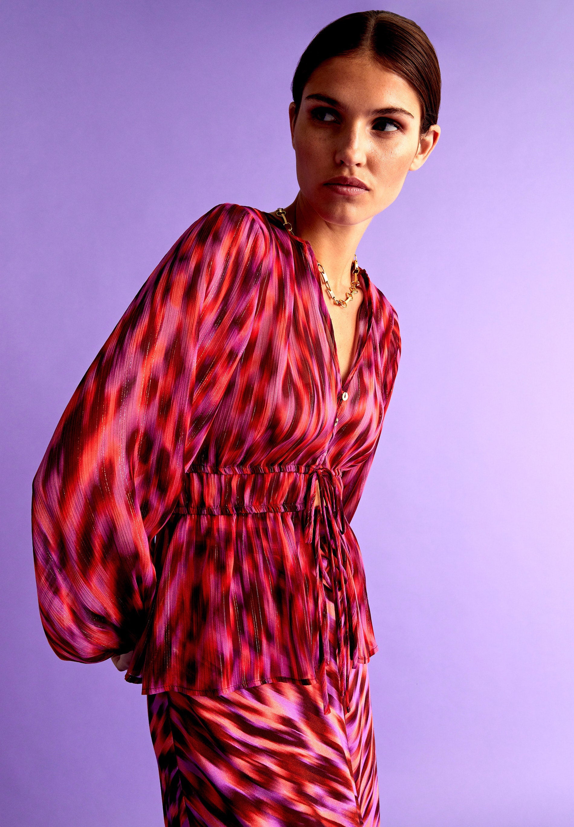 BLUSA ESTAMPADA LUREX