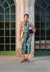 VESTIDO MIDI HALTER DRAPEADO