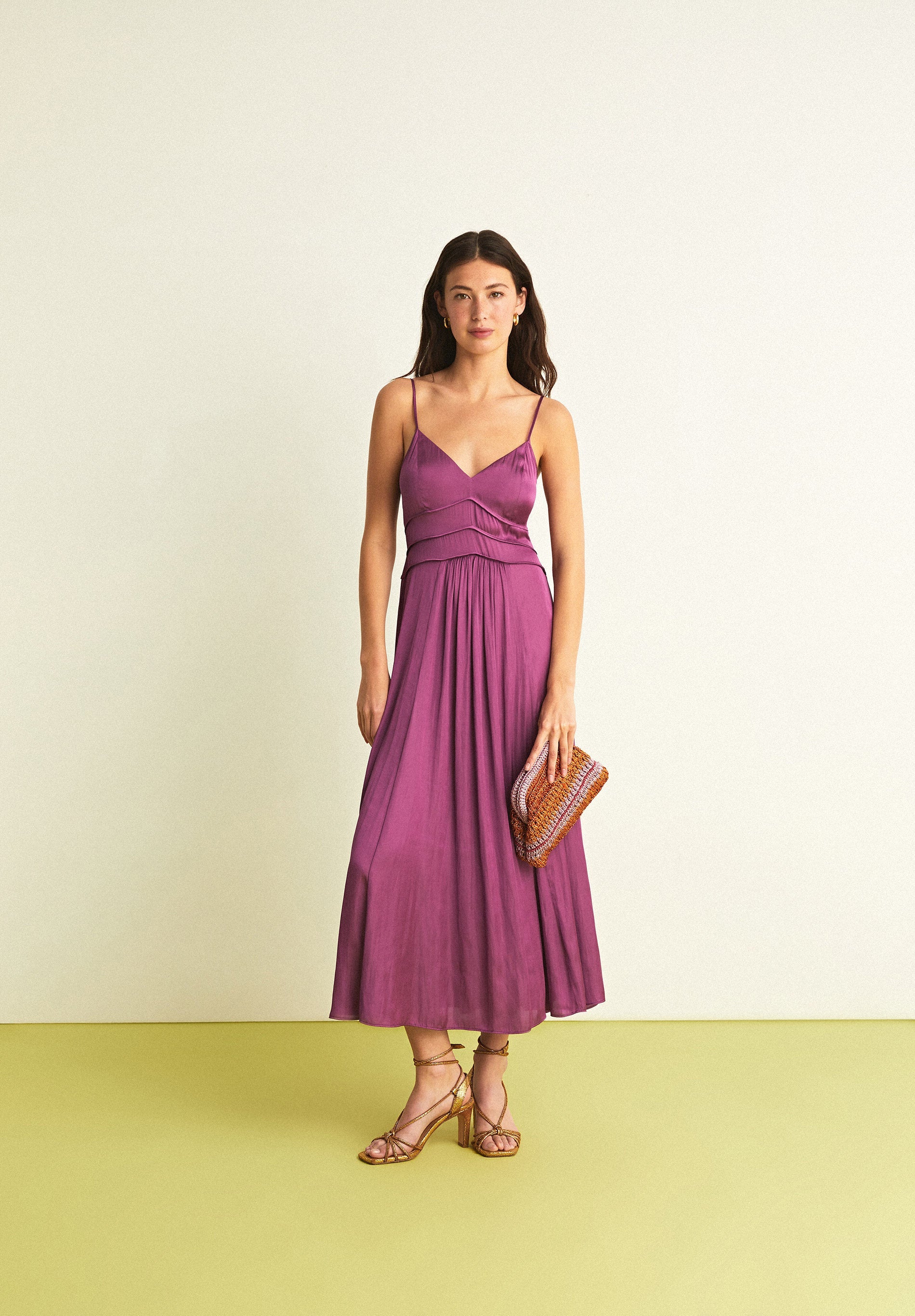 VESTIDO SLIP FRUNCES