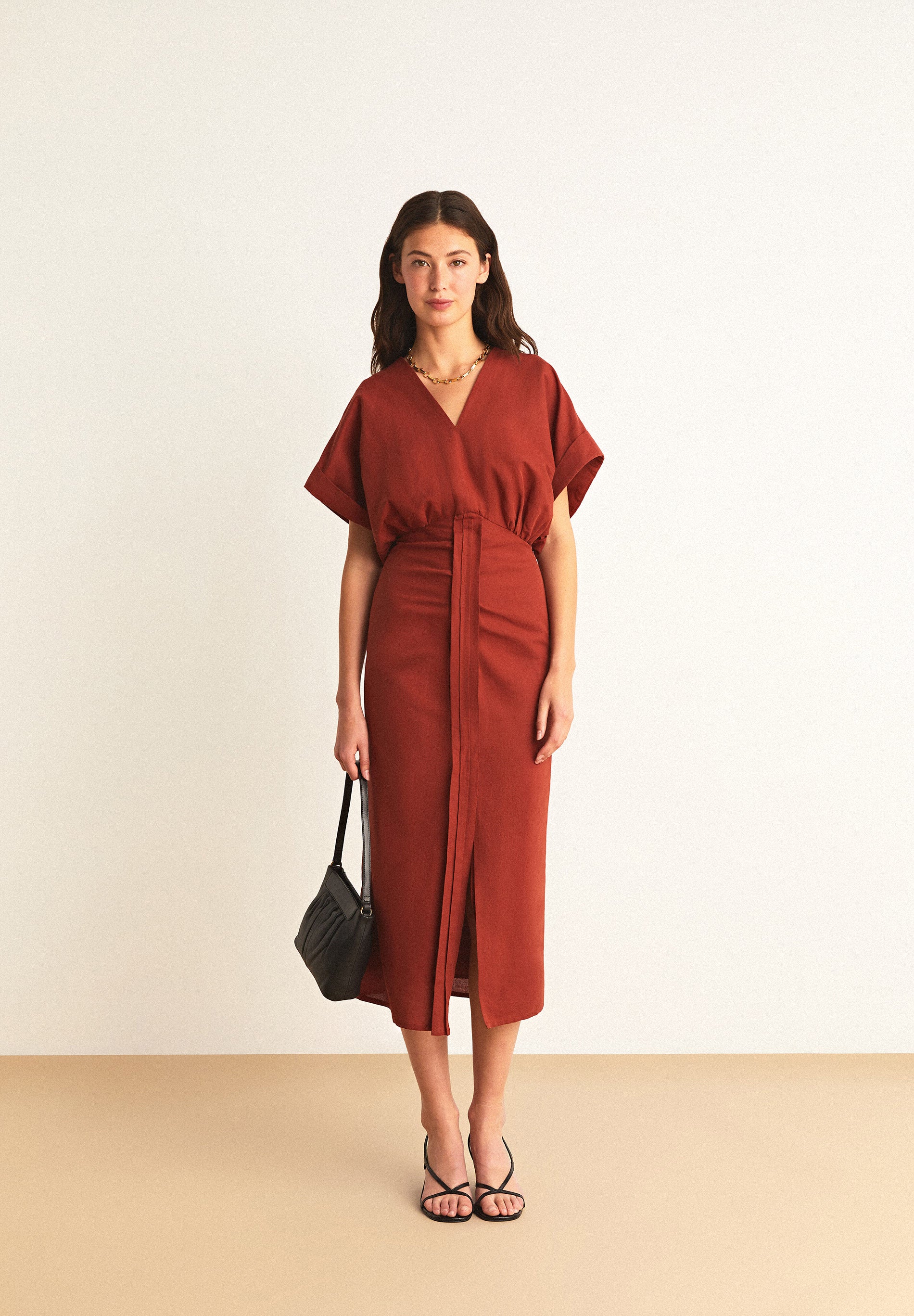VESTIDO LINO FRUNCES