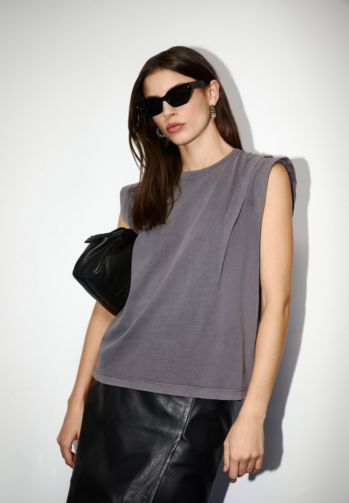 FALDA MIDI PIEL