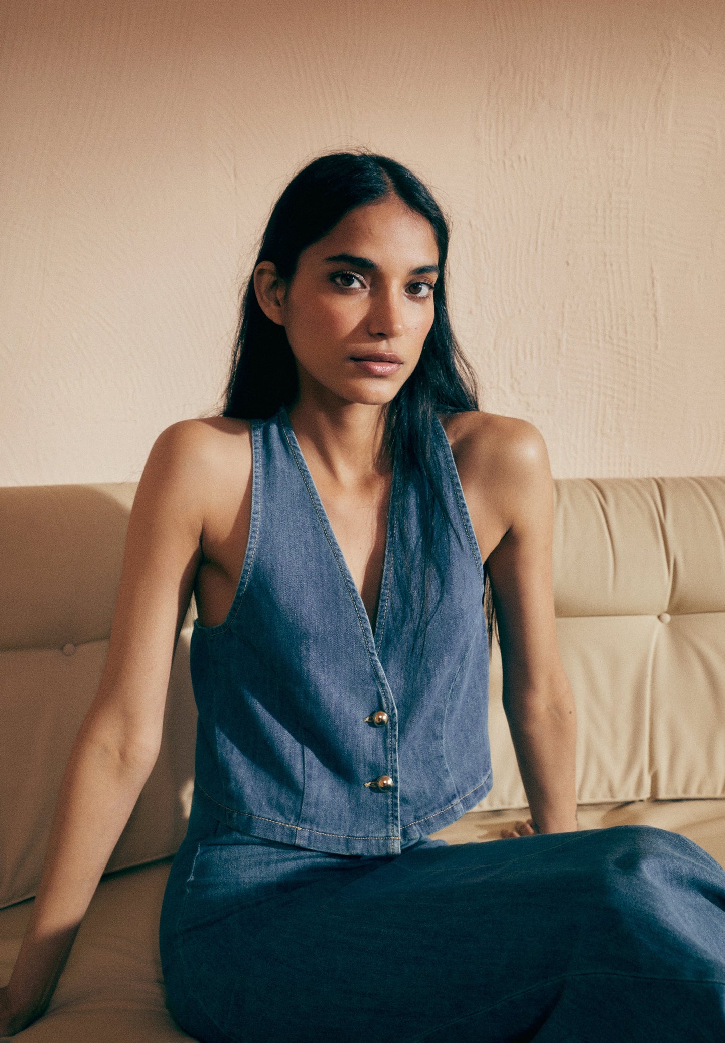 CHALECO DENIM CROPPED