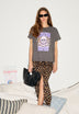 FALDA MIDI DENIM LEOPARDO